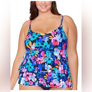 Island Escape tiered tankini swim top